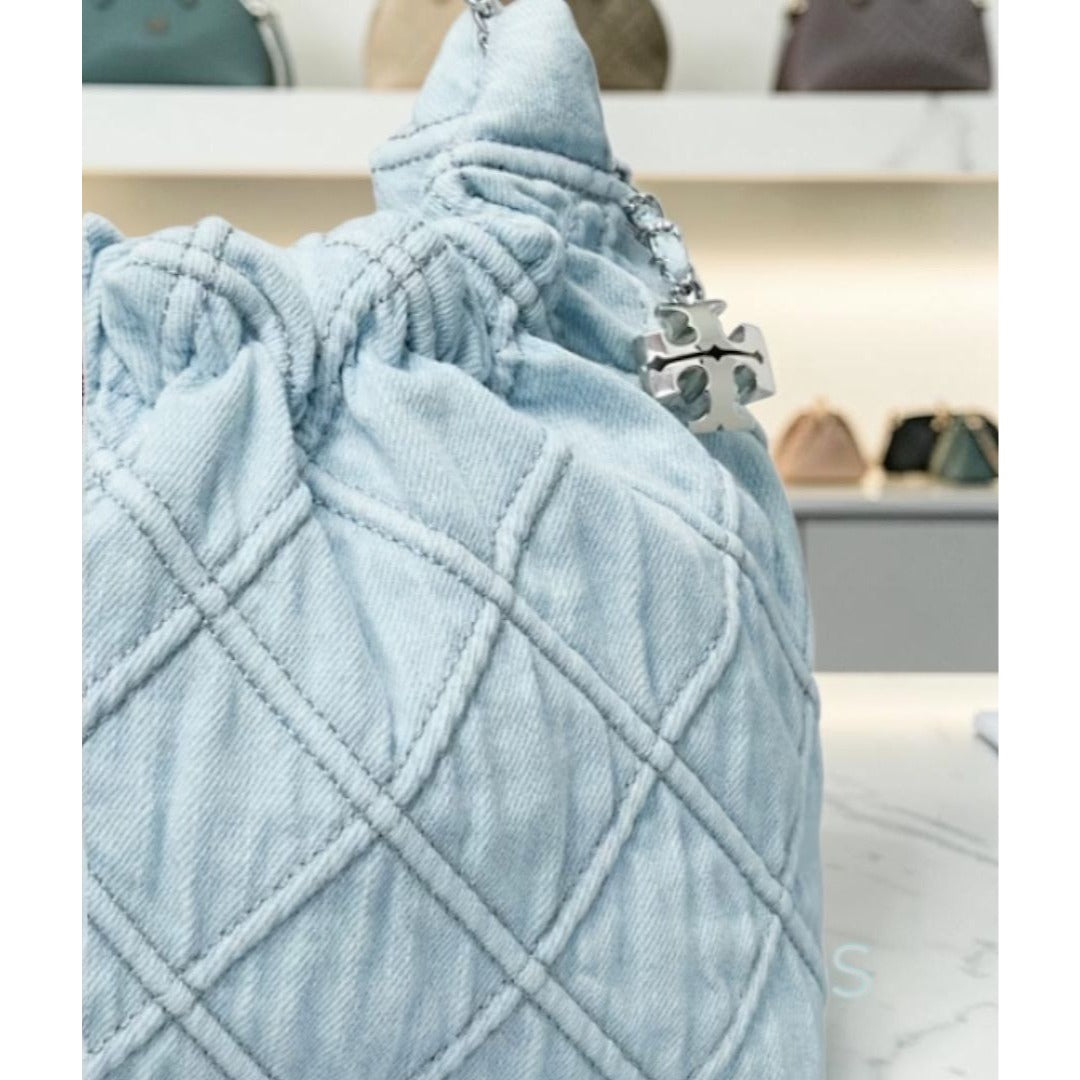 NEW!!  TORY BURCH FLEMING SOFT DENIM HOBO BAG/SHOULDER BAG 623T277P