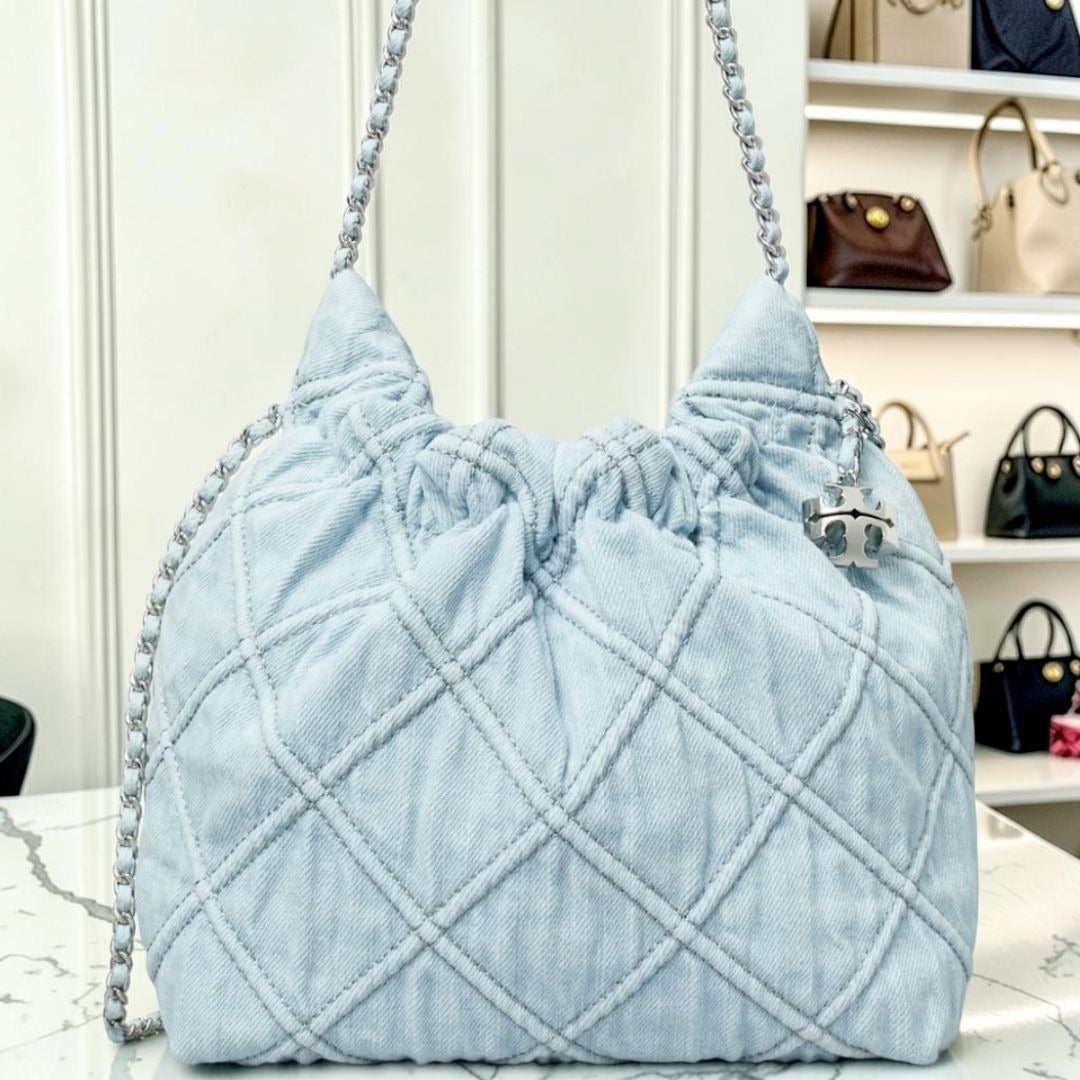 NEW!!  TORY BURCH FLEMING SOFT DENIM HOBO BAG/SHOULDER BAG 623T277P