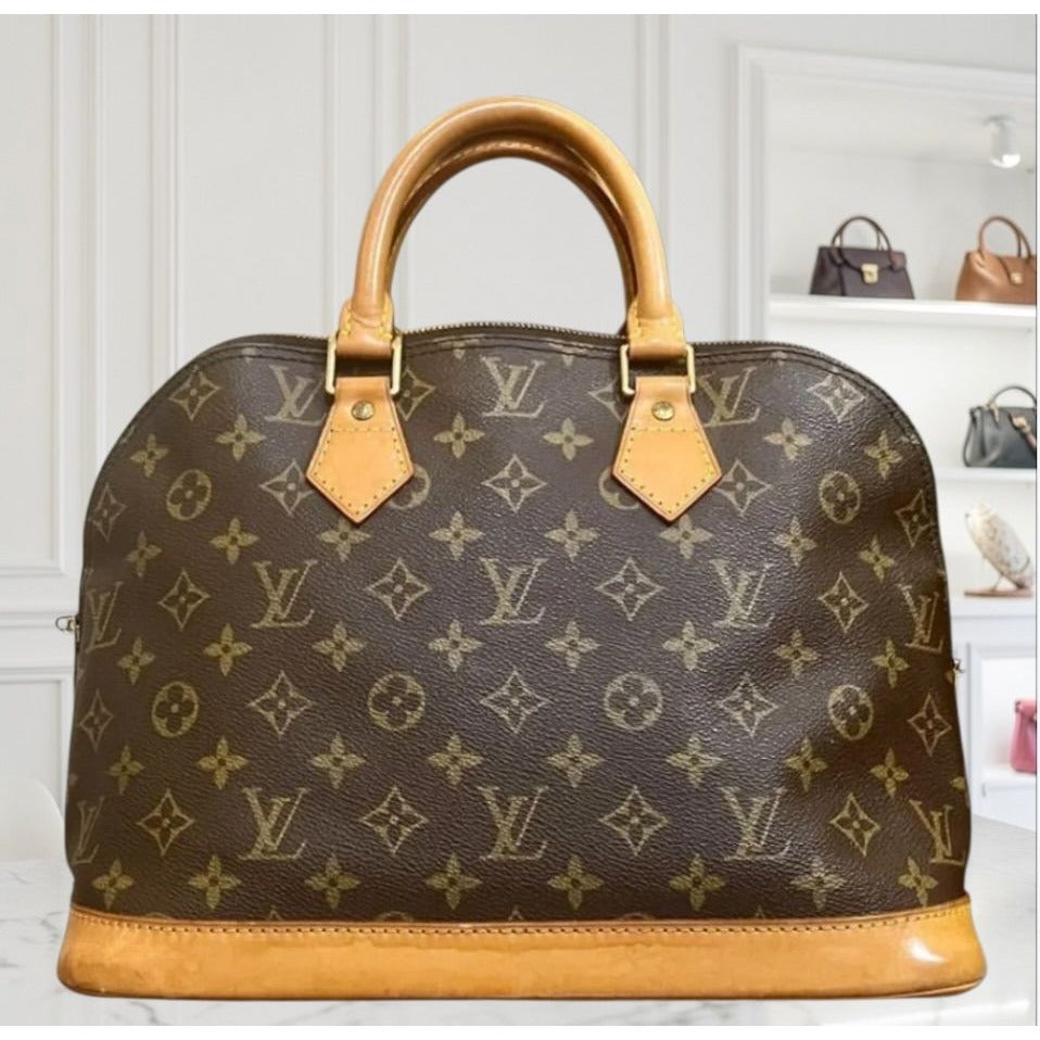 Louis Vuitton Monogram Alma PM Brown Canvas Leather Handbag