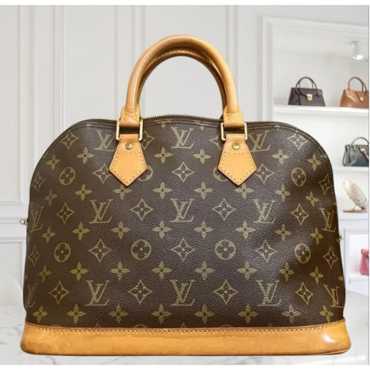 Louis Vuitton Monogram Alma PM Brown Canvas Leather Handbag