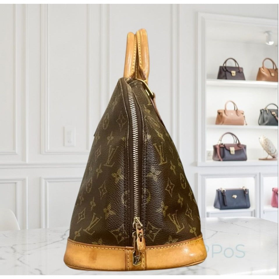 Louis Vuitton Monogram Alma PM Brown Canvas Leather Handbag