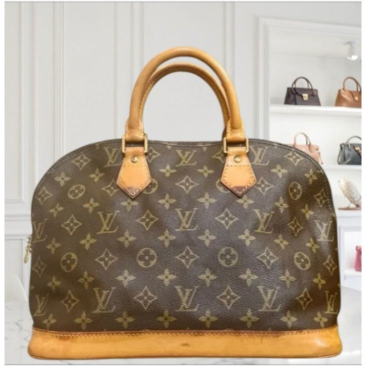 Louis Vuitton Monogram Alma PM Brown Canvas Leather Handbag
