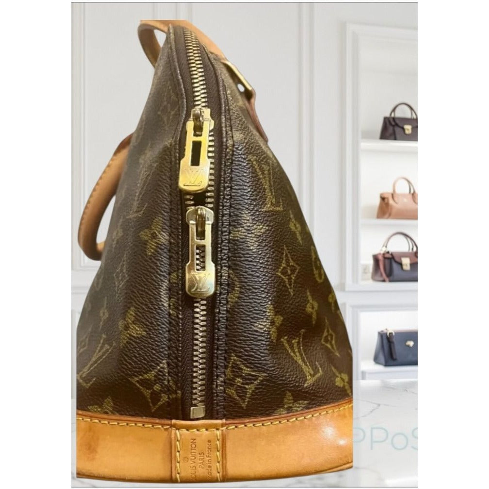 Louis Vuitton Monogram Alma PM Brown Canvas Leather Handbag