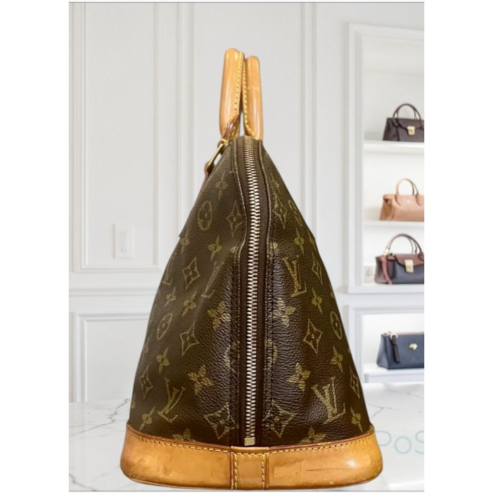 Louis Vuitton Monogram Alma PM Brown Canvas Leather Handbag
