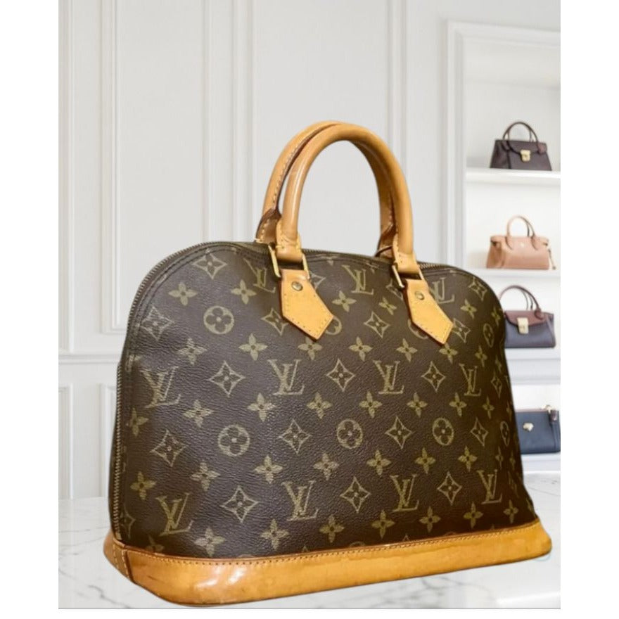 Louis Vuitton Monogram Alma PM Brown Canvas Leather Handbag