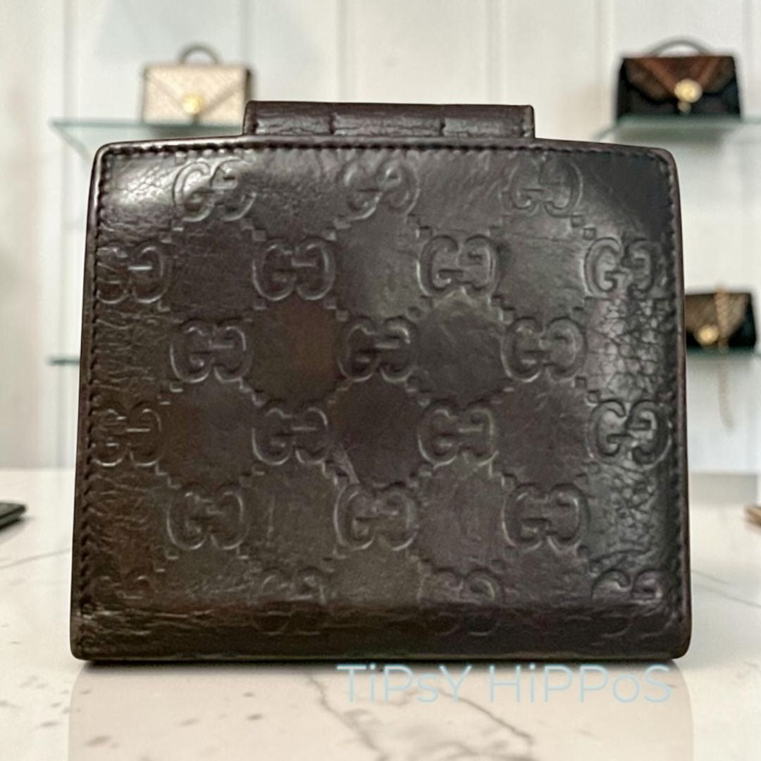 Gucci Guccissima GG Monogram Leather Bifold Wallet - Vintage Black/Gold