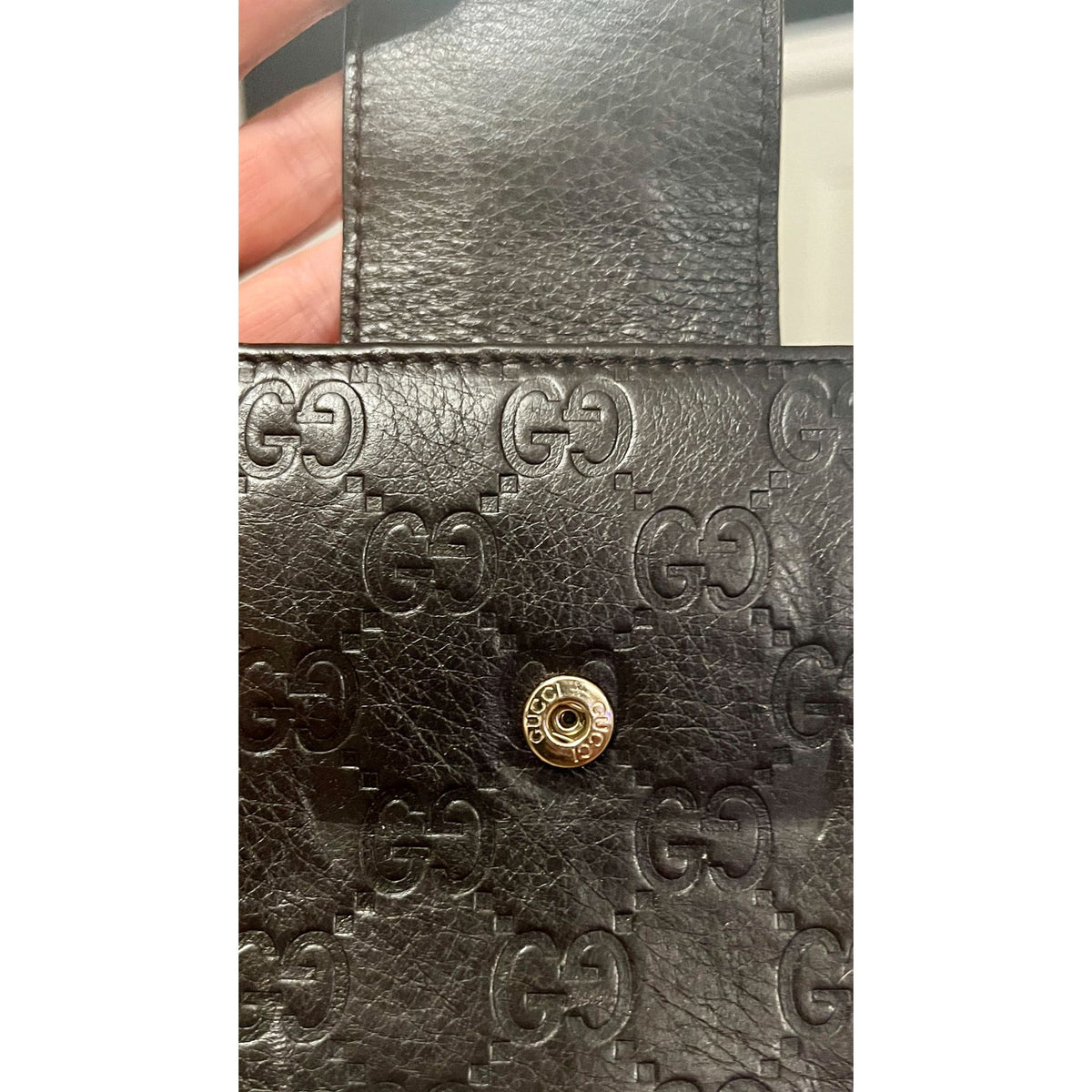 Gucci Guccissima GG Monogram Leather Bifold Wallet - Vintage Black/Gold