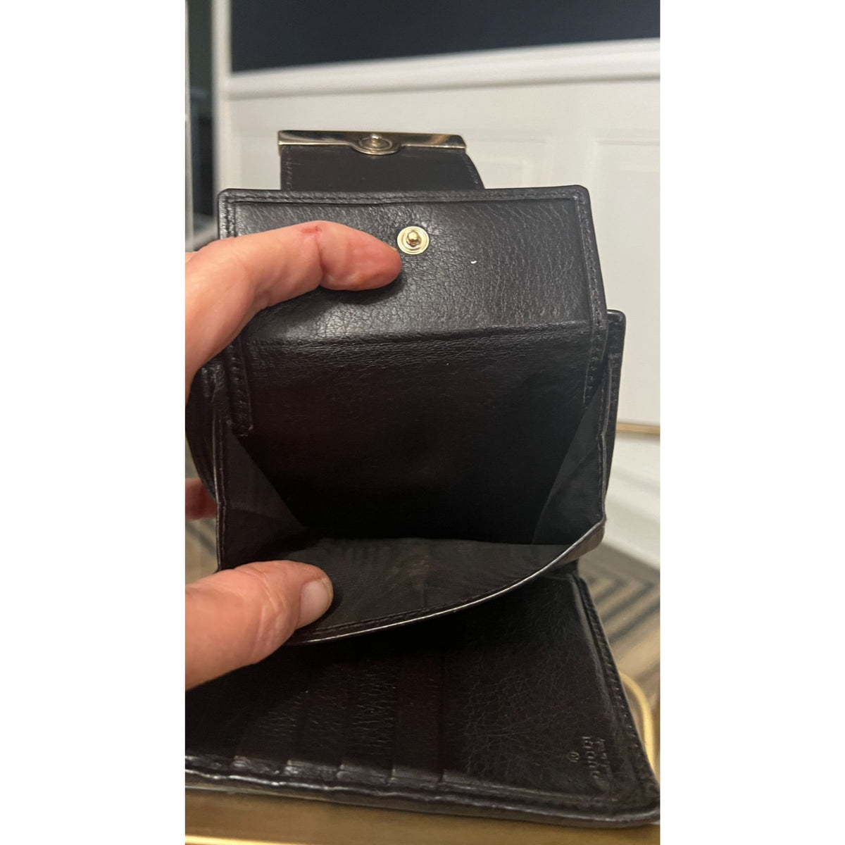Gucci Guccissima GG Monogram Leather Bifold Wallet - Vintage Black/Gold