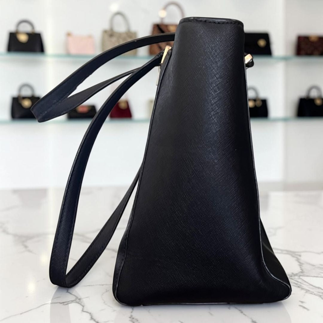 Tory Burch Black Stefano Leather Robinson Shoulder Bag
