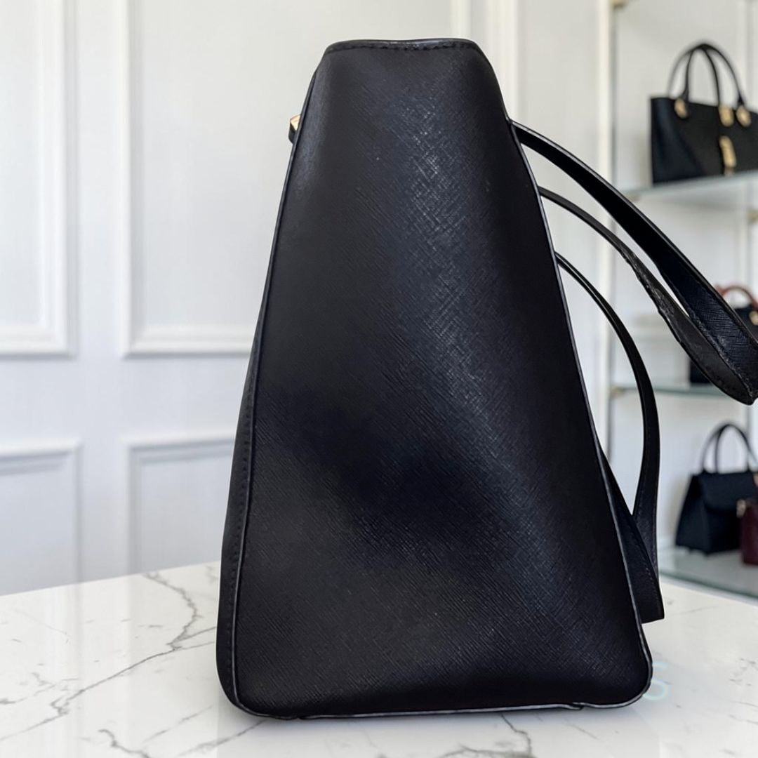 Tory Burch Black Stefano Leather Robinson Shoulder Bag