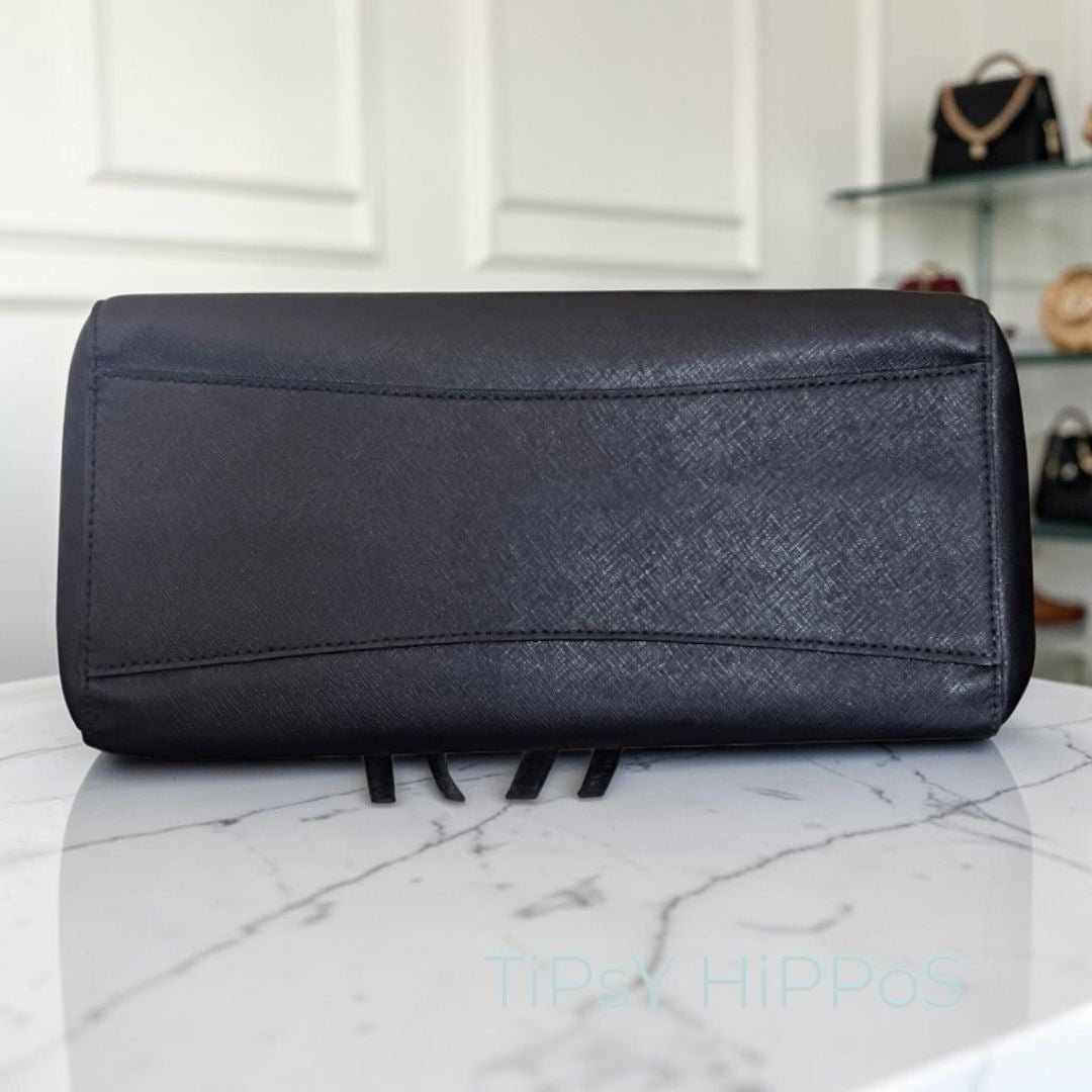 Tory Burch Black Stefano Leather Robinson Shoulder Bag