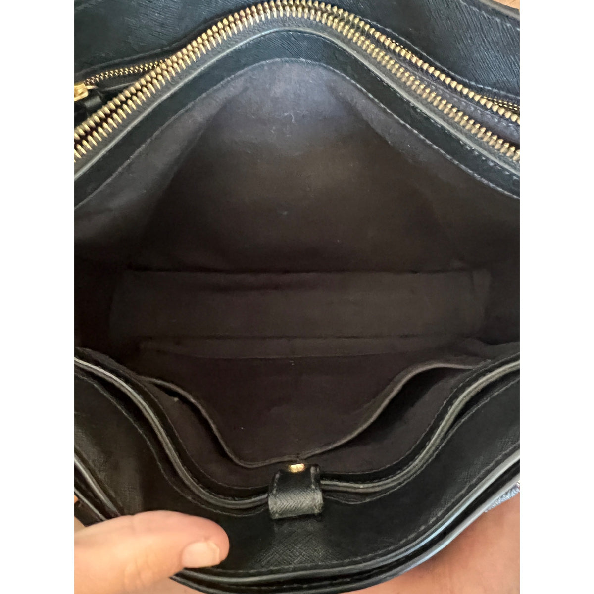 Tory Burch Black Stefano Leather Robinson Shoulder Bag