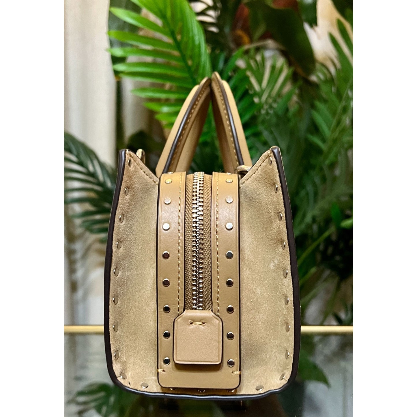 NEW! Coach Rogue 26 Tan Suede Leather Handbag WITH COA
