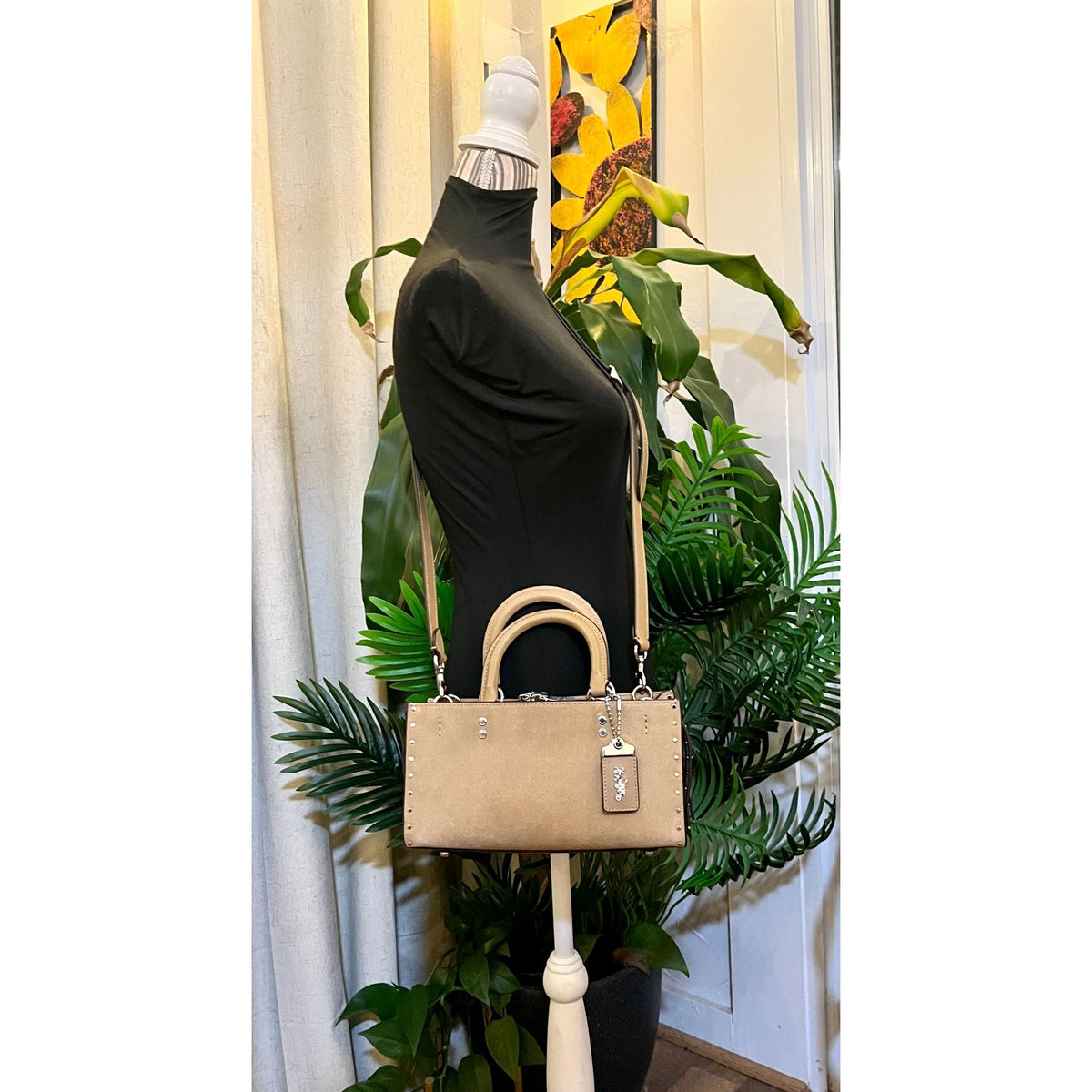 NEW! Coach Rogue 26 Tan Suede Leather Handbag WITH COA