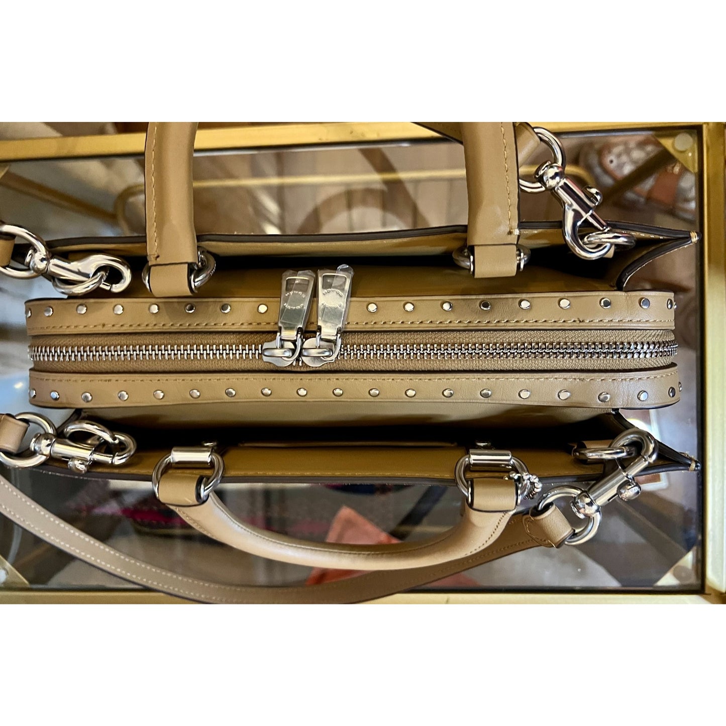 NEW! Coach Rogue 26 Tan Suede Leather Handbag WITH COA