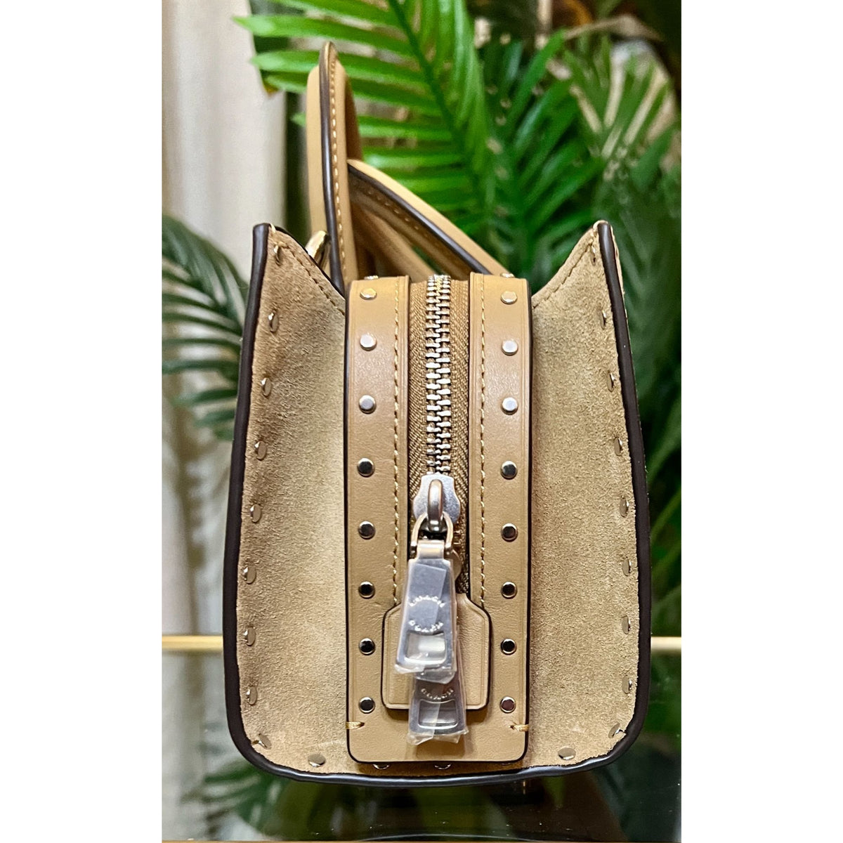 NEW! Coach Rogue 26 Tan Suede Leather Handbag WITH COA