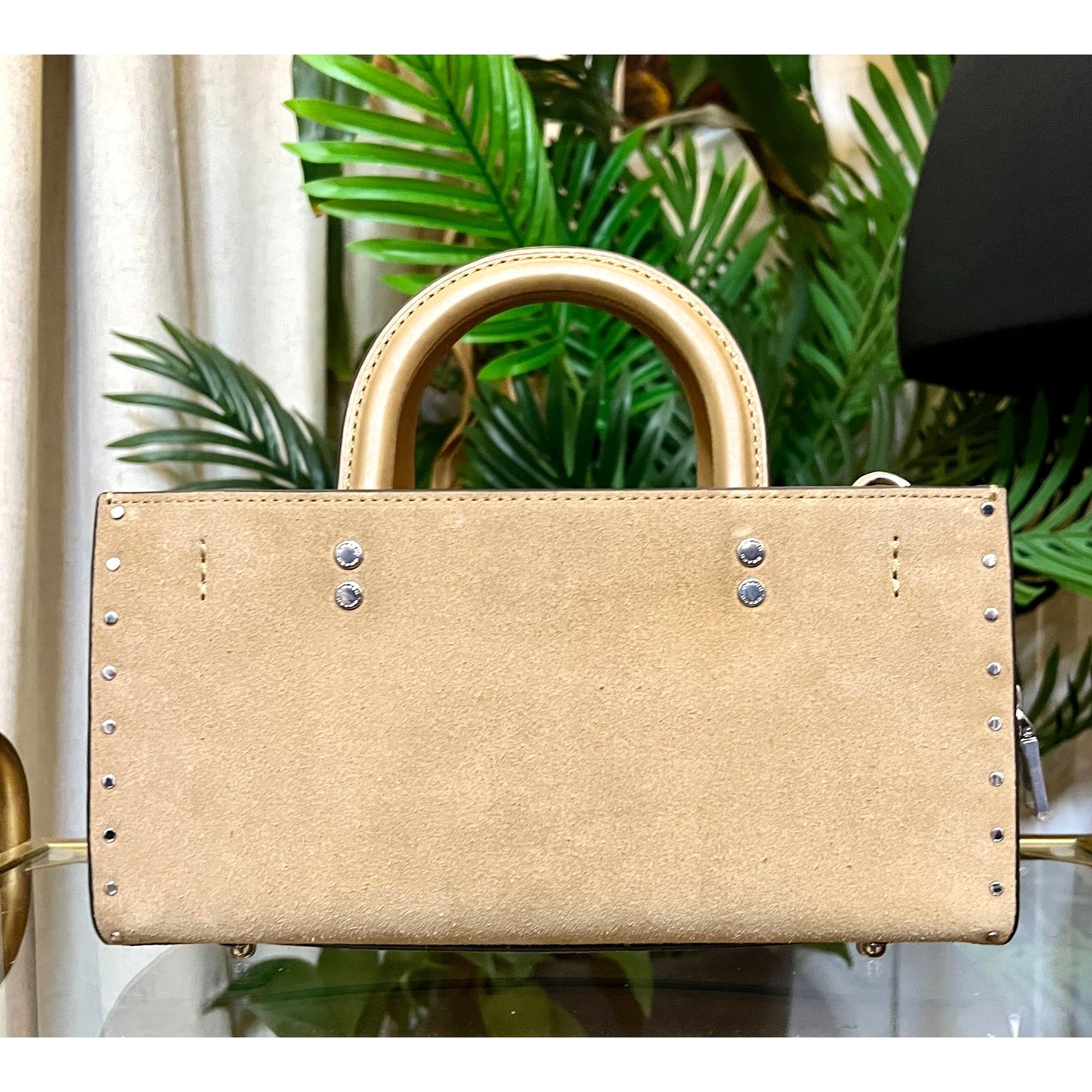 NEW! Coach Rogue 26 Tan Suede Leather Handbag WITH COA