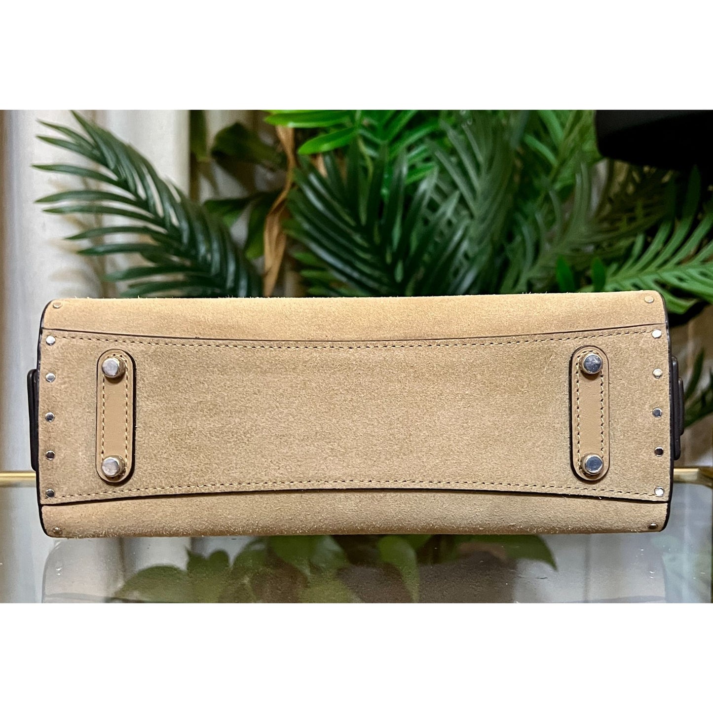 NEW! Coach Rogue 26 Tan Suede Leather Handbag WITH COA