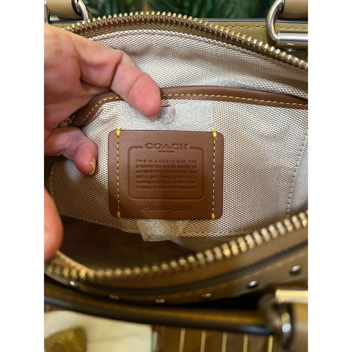 NEW! Coach Rogue 26 Tan Suede Leather Handbag WITH COA