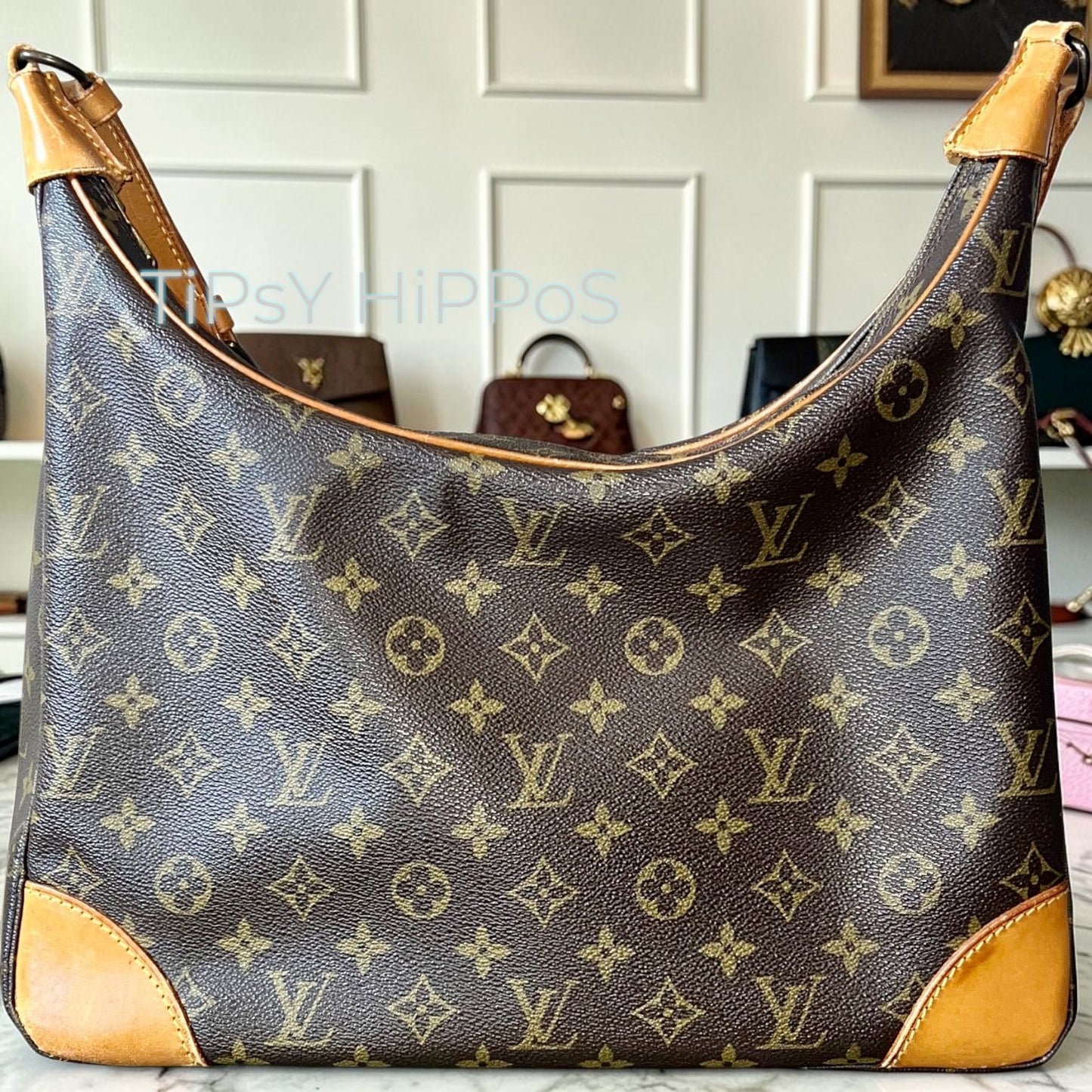 AUTHENTICATED!  LOUIS VUITTON Boulogne 35 Shoulder Bag Monogram