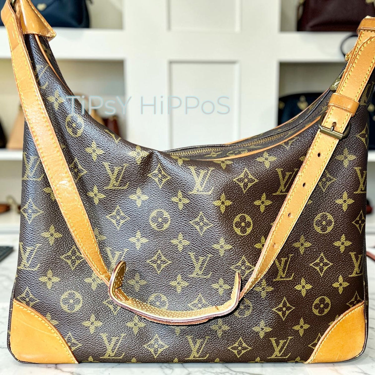 AUTHENTICATED!  LOUIS VUITTON Boulogne 35 Shoulder Bag Monogram