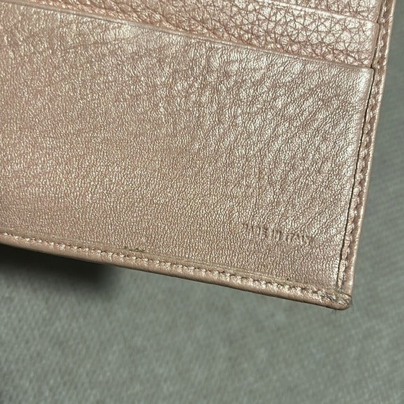 Fendi Zucca Canvas & Leather Bifold Wallet In PINK & Brown With Snap Closure & Interior Compartments