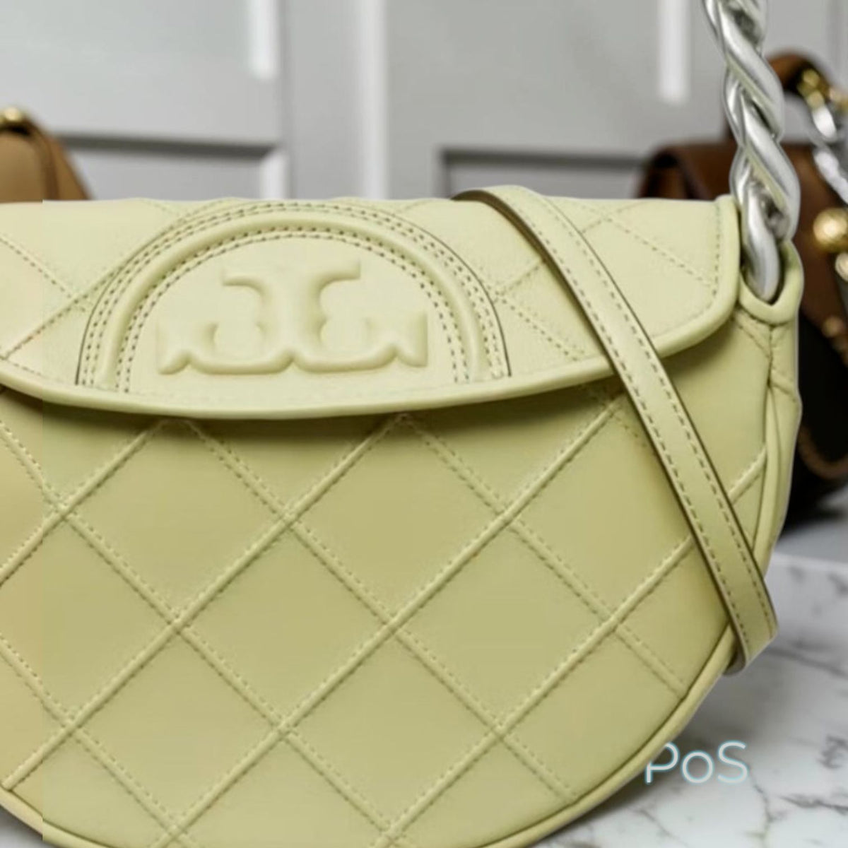 Stunning!!  RareTory Burch Olive Fleming Crescent Shoulder Bag- NWT