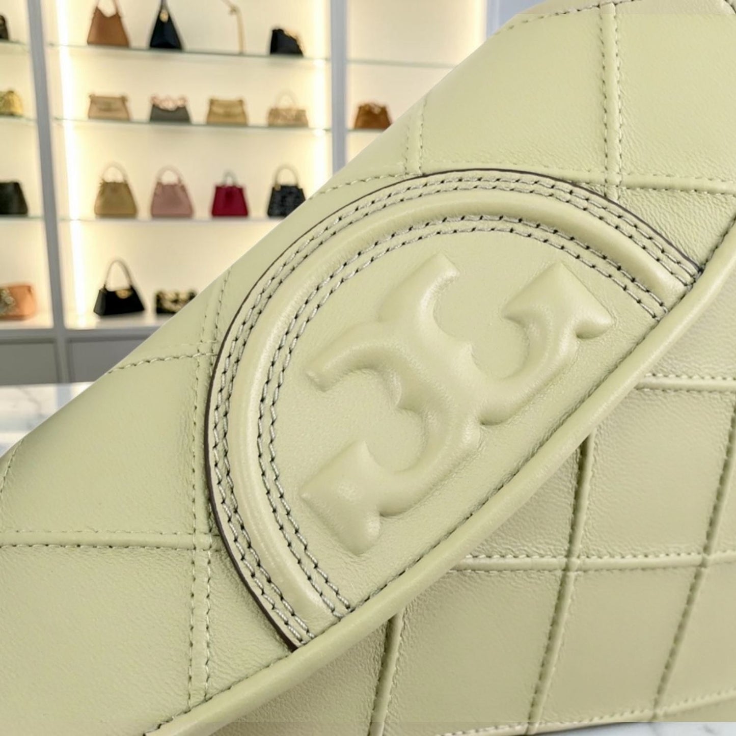 Stunning!!  RareTory Burch Olive Fleming Crescent Shoulder Bag- NWT