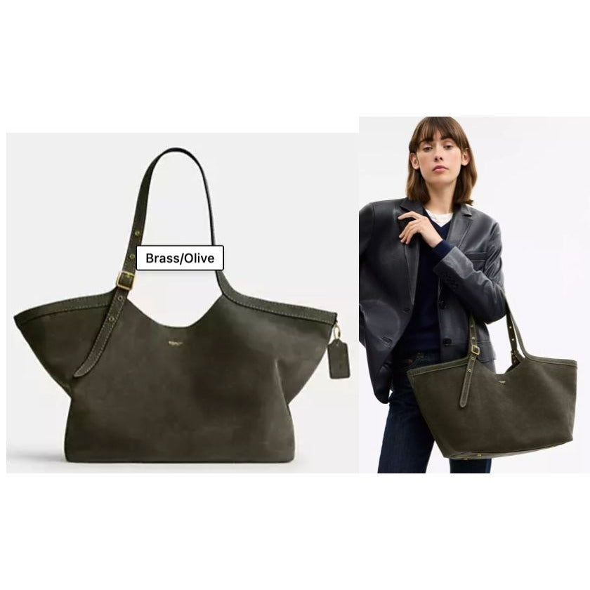 NEW!!   AUTHENTIC COACH Gramercy Tote Bag IN OLIVE GREEN SUEDE AND BRASS