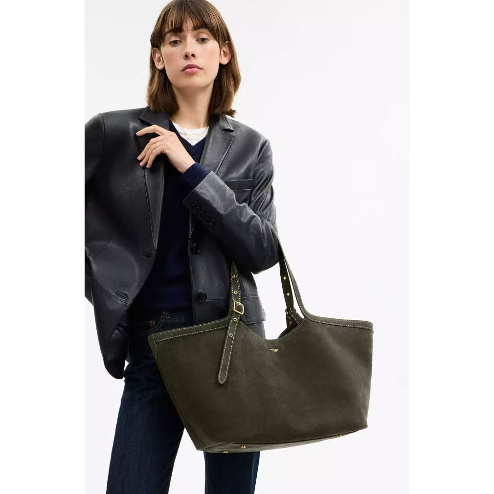 NEW!!   AUTHENTIC COACH Gramercy Tote Bag IN OLIVE GREEN SUEDE AND BRASS