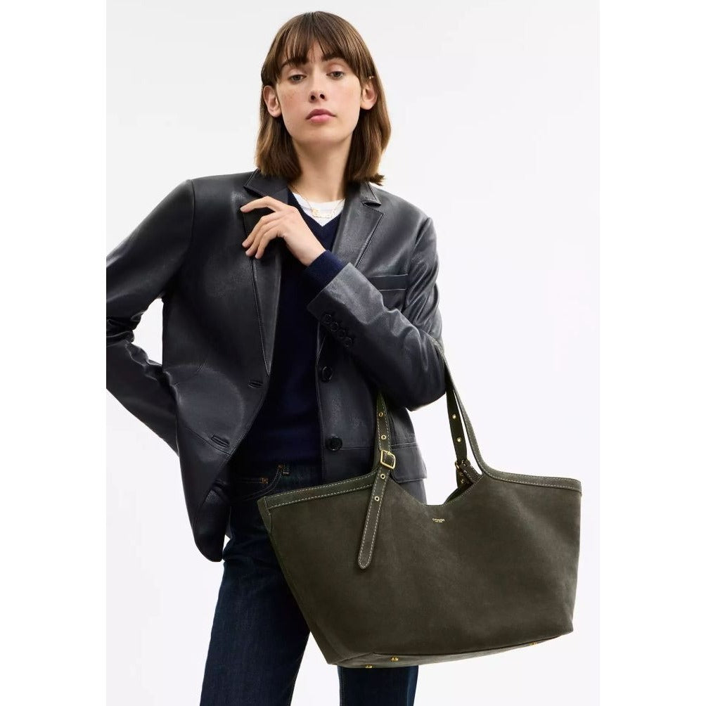 NEW!!   AUTHENTIC COACH Gramercy Tote Bag IN OLIVE GREEN SUEDE AND BRASS