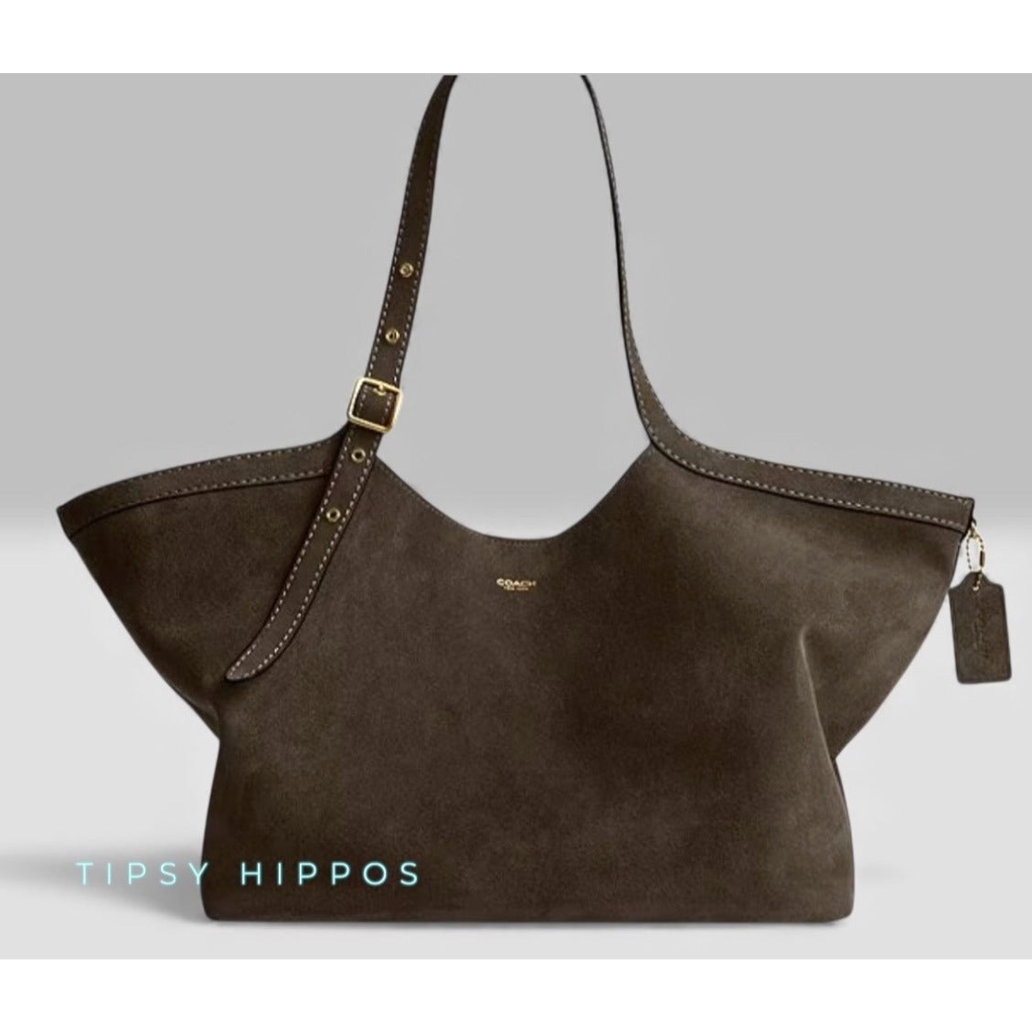 NEW!!   AUTHENTIC COACH Gramercy Tote Bag IN OLIVE GREEN SUEDE AND BRASS