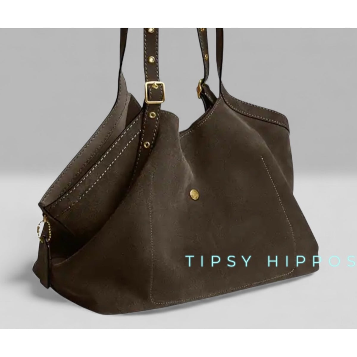 NEW!!   AUTHENTIC COACH Gramercy Tote Bag IN OLIVE GREEN SUEDE AND BRASS