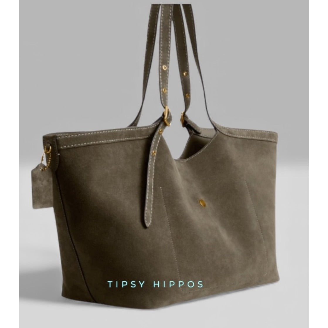 NEW!!   AUTHENTIC COACH Gramercy Tote Bag IN OLIVE GREEN SUEDE AND BRASS