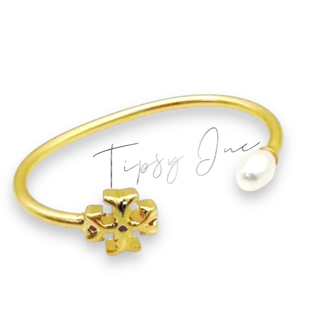 ✺ Tory Burch Roxanne Gold and Pearl Cuff Bracelet