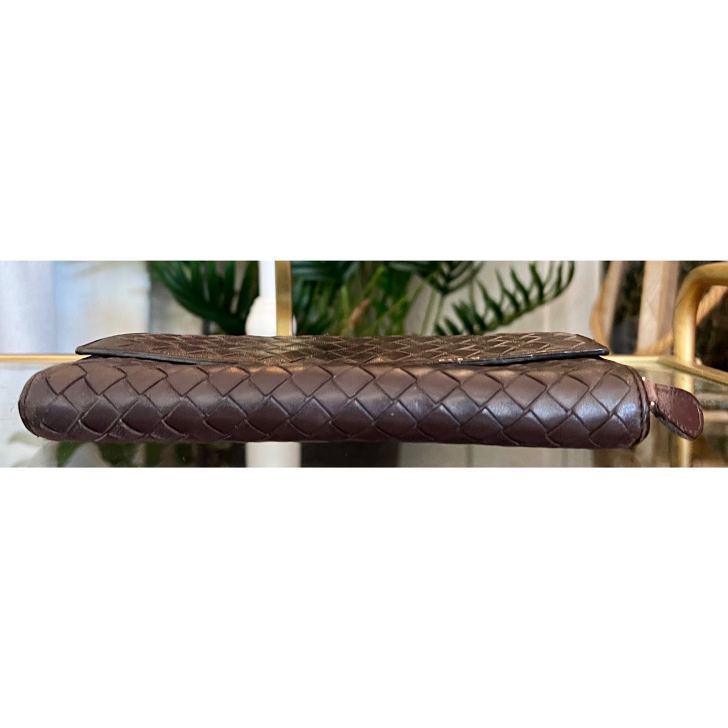Vintage Bottega Veneta Intrecciato Brown Leather Wallet