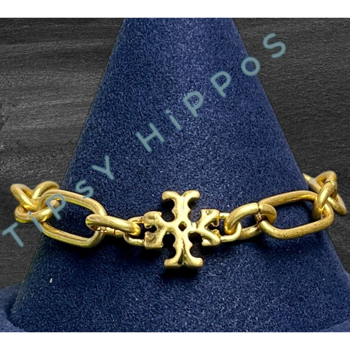 AUTHENTIC TORY BURCH GOLD ROXANNE CHAINLINK BRACELET