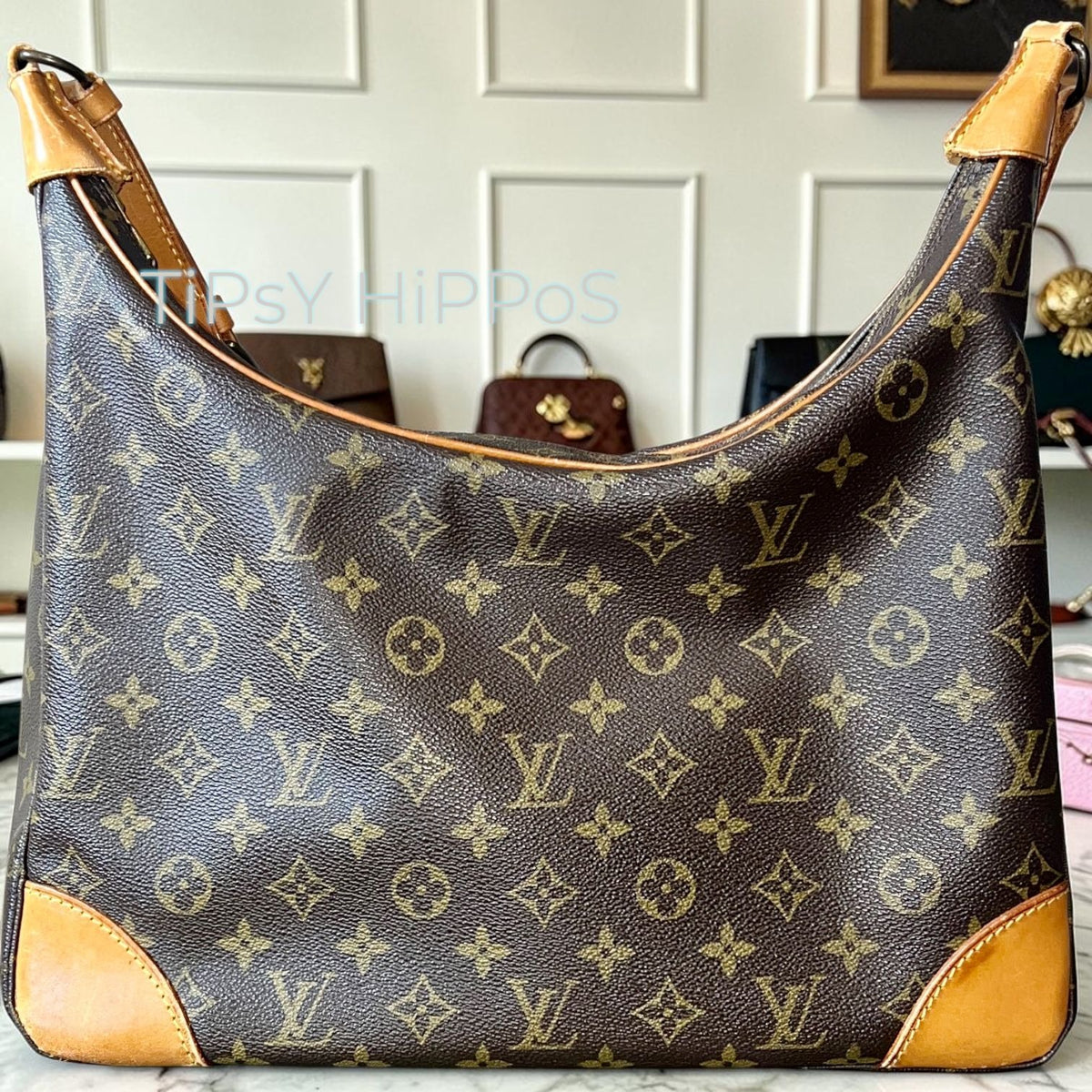 AUTHENTICATED!  LOUIS VUITTON Boulogne 35 Shoulder Bag Monogram