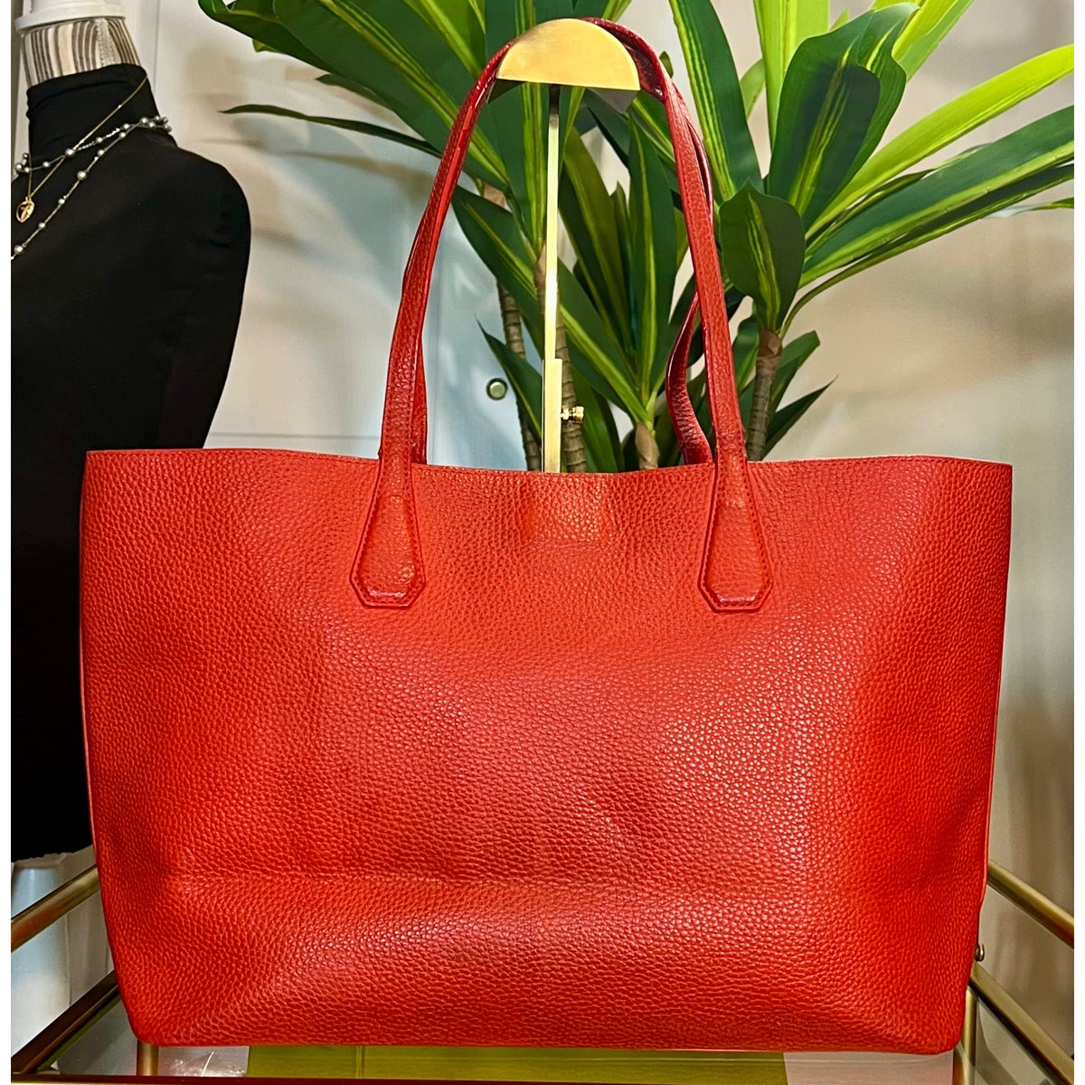 Authentic Tory Burch Orangish Red Robinson Shoulder Bag