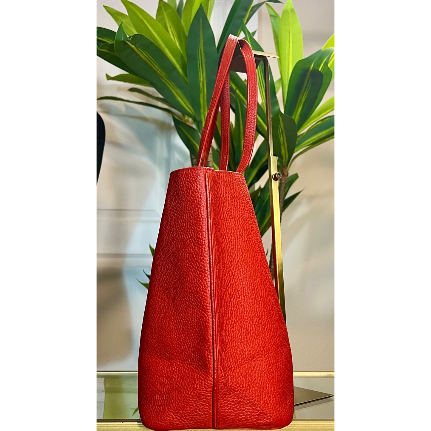 Authentic Tory Burch Orangish Red Robinson Shoulder Bag