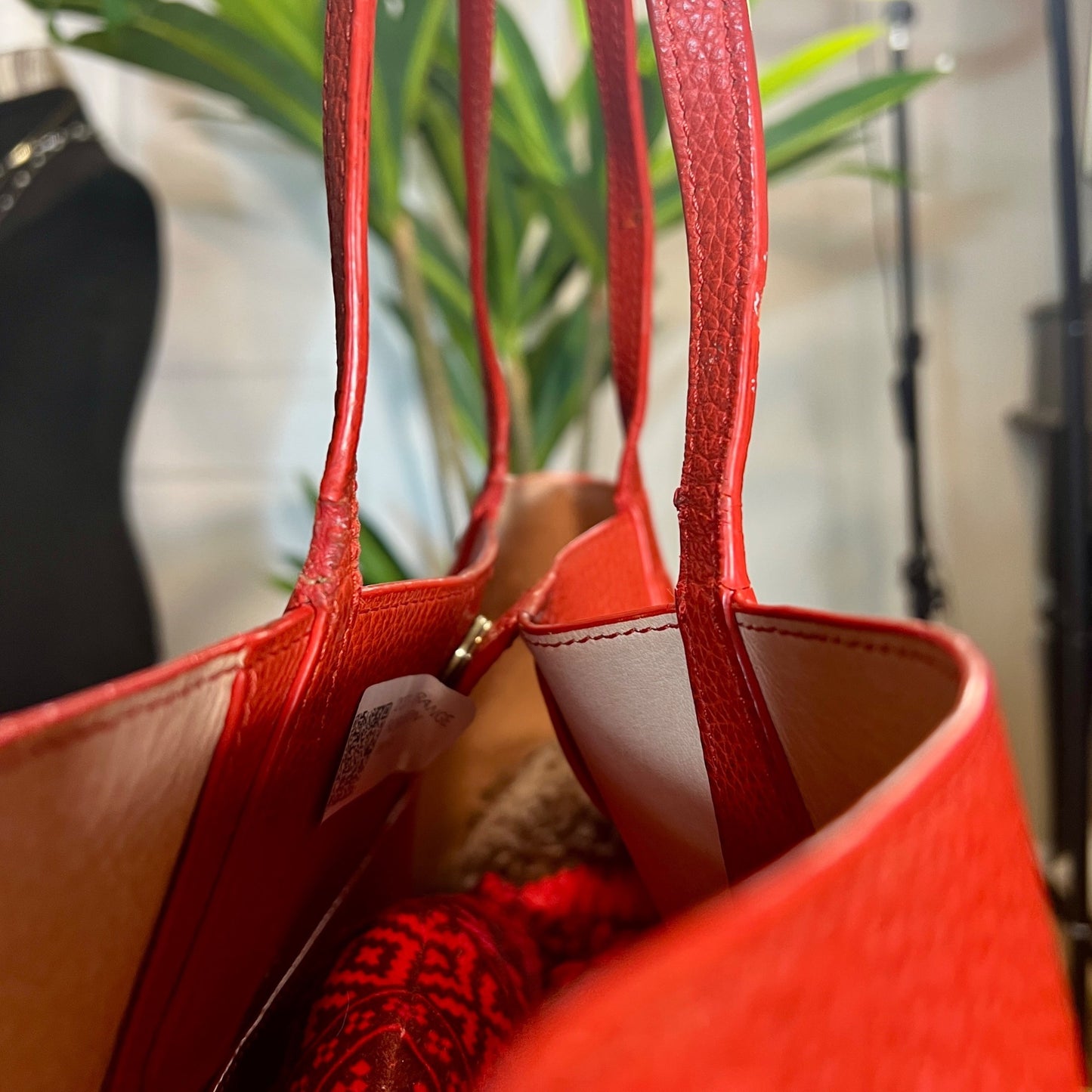 Authentic Tory Burch Orangish Red Robinson Shoulder Bag