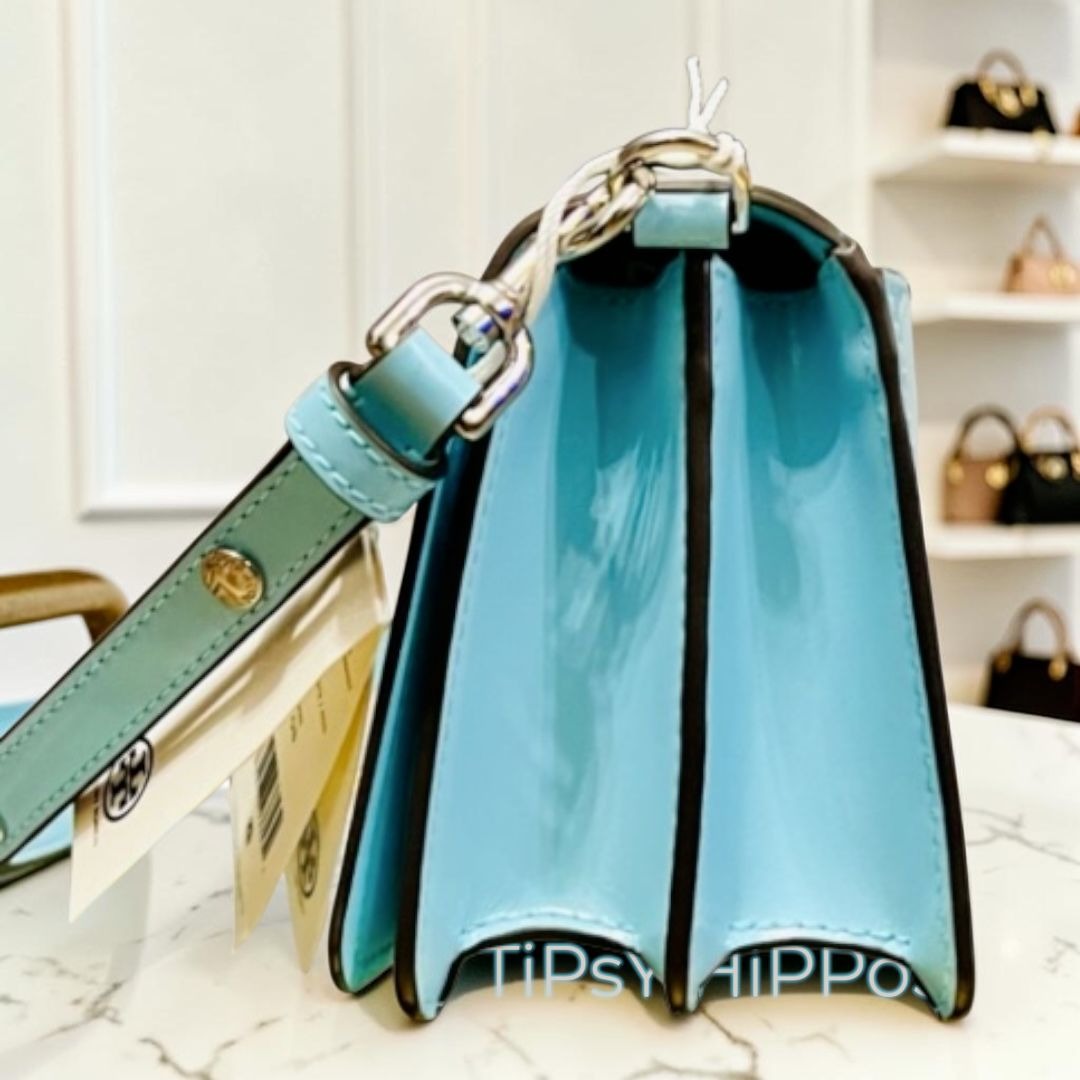 Tory Burch Robinson Blue Emerson Convertible Shoulder Bag