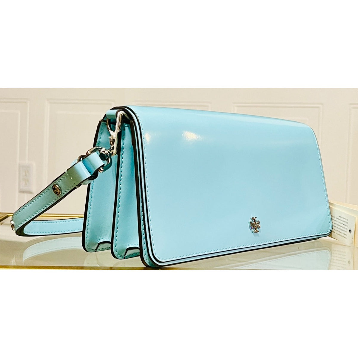 Tory Burch Robinson Blue Emerson Convertible Shoulder Bag