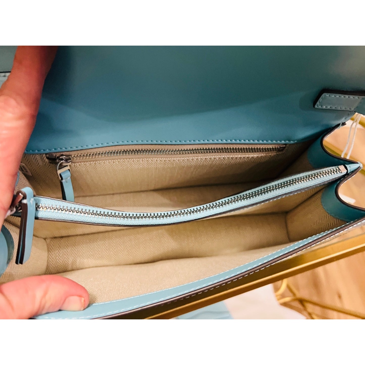 Tory Burch Robinson Blue Emerson Convertible Shoulder Bag