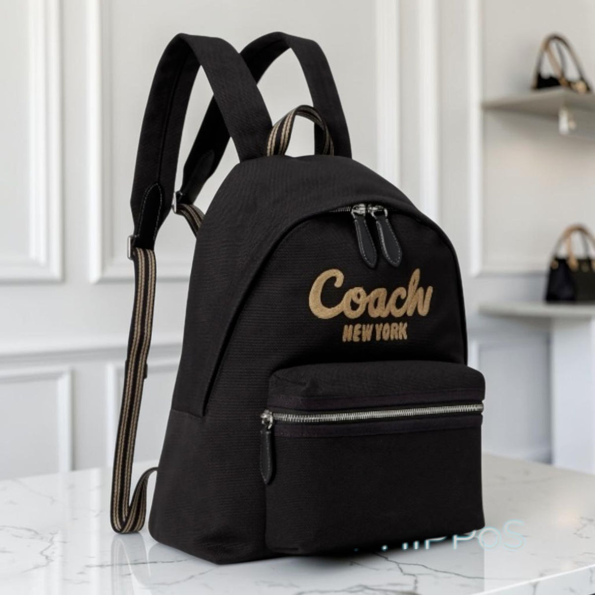 NEW WITH TAGS Coach Black Cargo Backpack/Book Bag