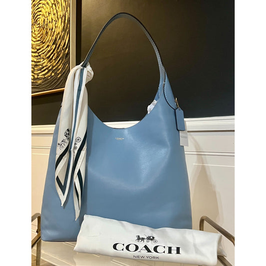 AUTHENTIC COACH LARGE BROOKLYN 39 IN BLUEBELL HOBO HANDBAG 710D175P