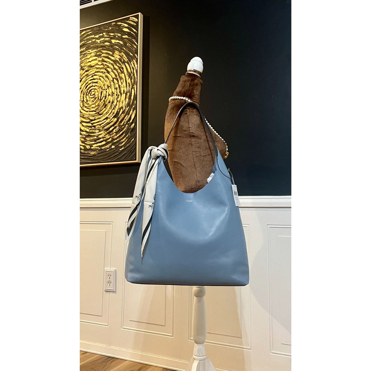 AUTHENTIC COACH LARGE BROOKLYN 39 IN BLUEBELL HOBO HANDBAG 710D175P