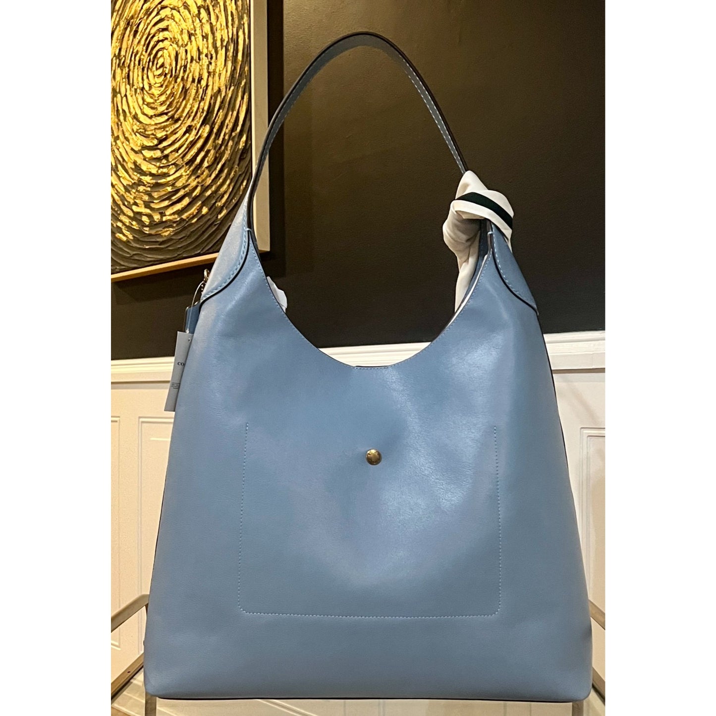AUTHENTIC COACH LARGE BROOKLYN 39 IN BLUEBELL HOBO HANDBAG 710D175P