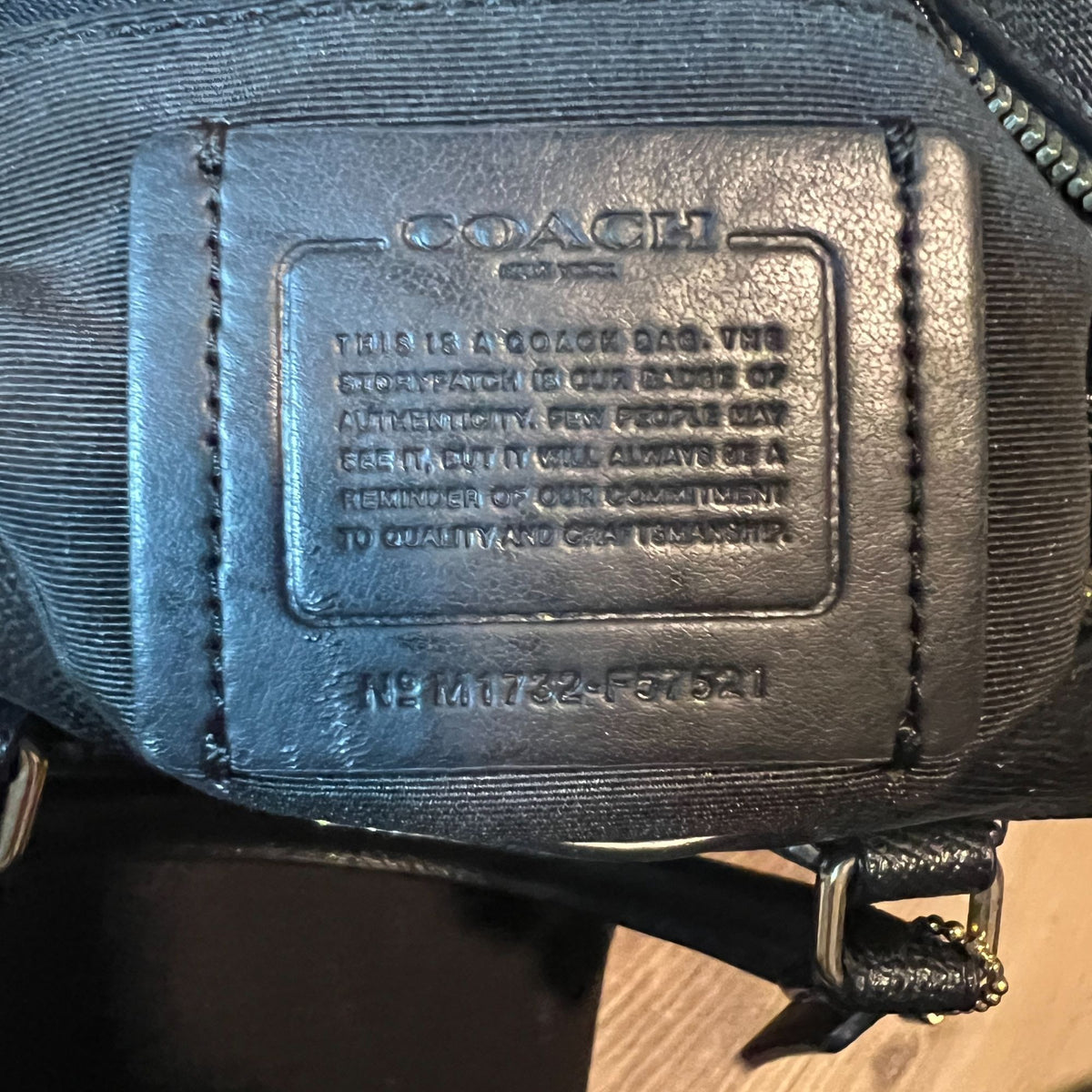 Coach Black Leather Satchel With Gold-Tone Hardware & Top Handles