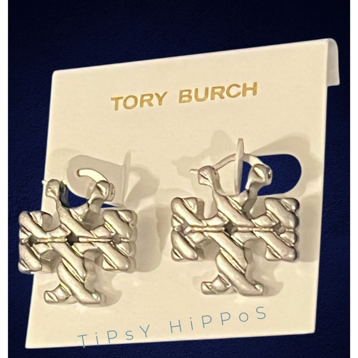 Stunning!!! TORY BURCH Icon Hidden Hoop Earrings